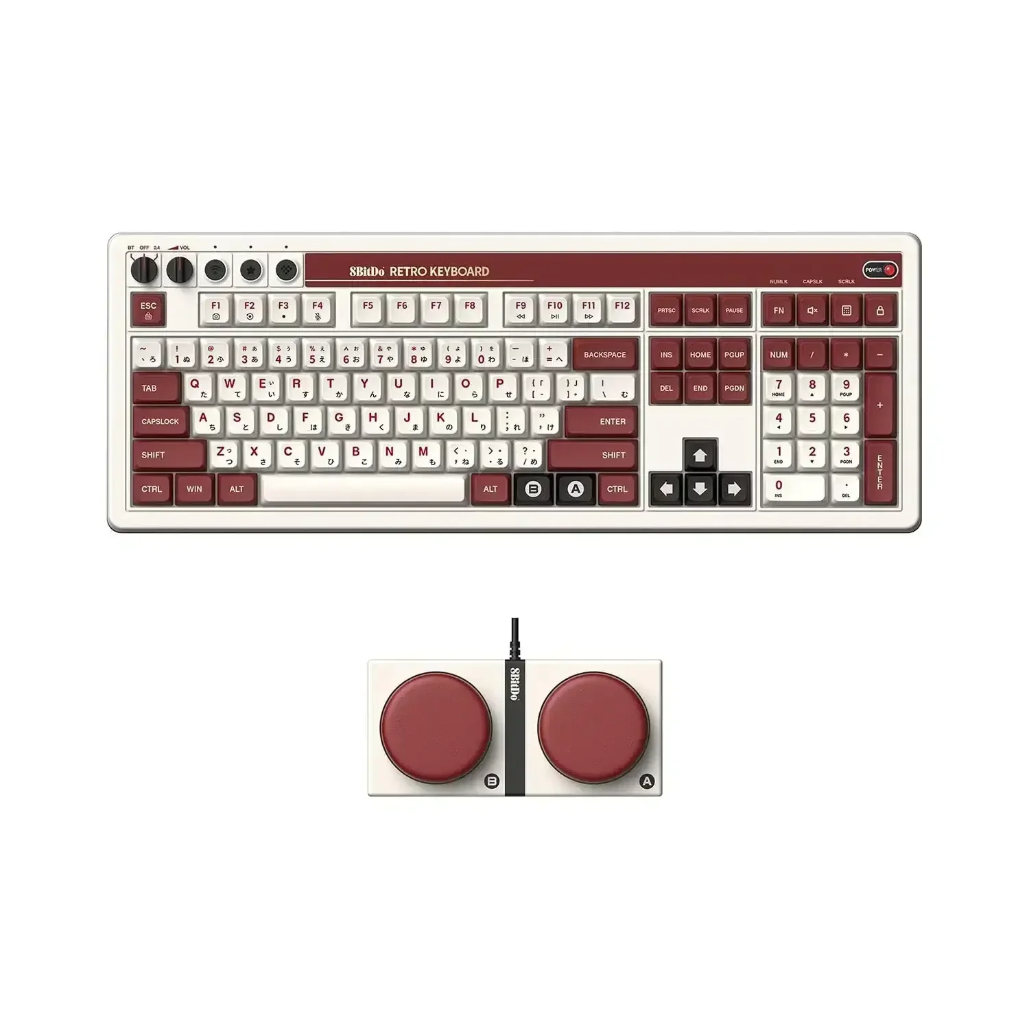 8BitDo - Retro 108 Mechanical Keyboard - Mechaniczna Klawiatura 100% Bezprzewodowa Retro - Image 6