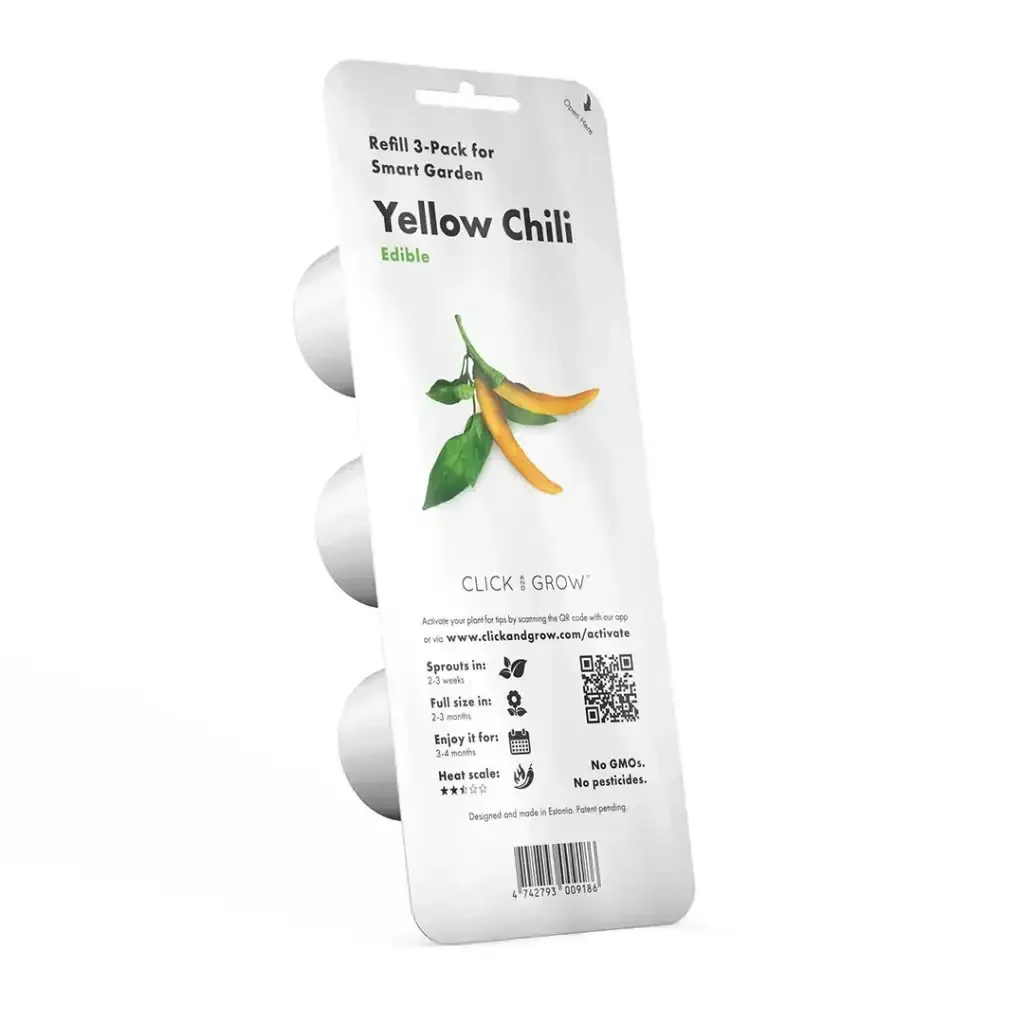 Click & Grow - Smart Garden Refill Yellow Chili Pepper - Starter do Uprawy z Nasionami - Żółte Papryczki Chili - Image 2