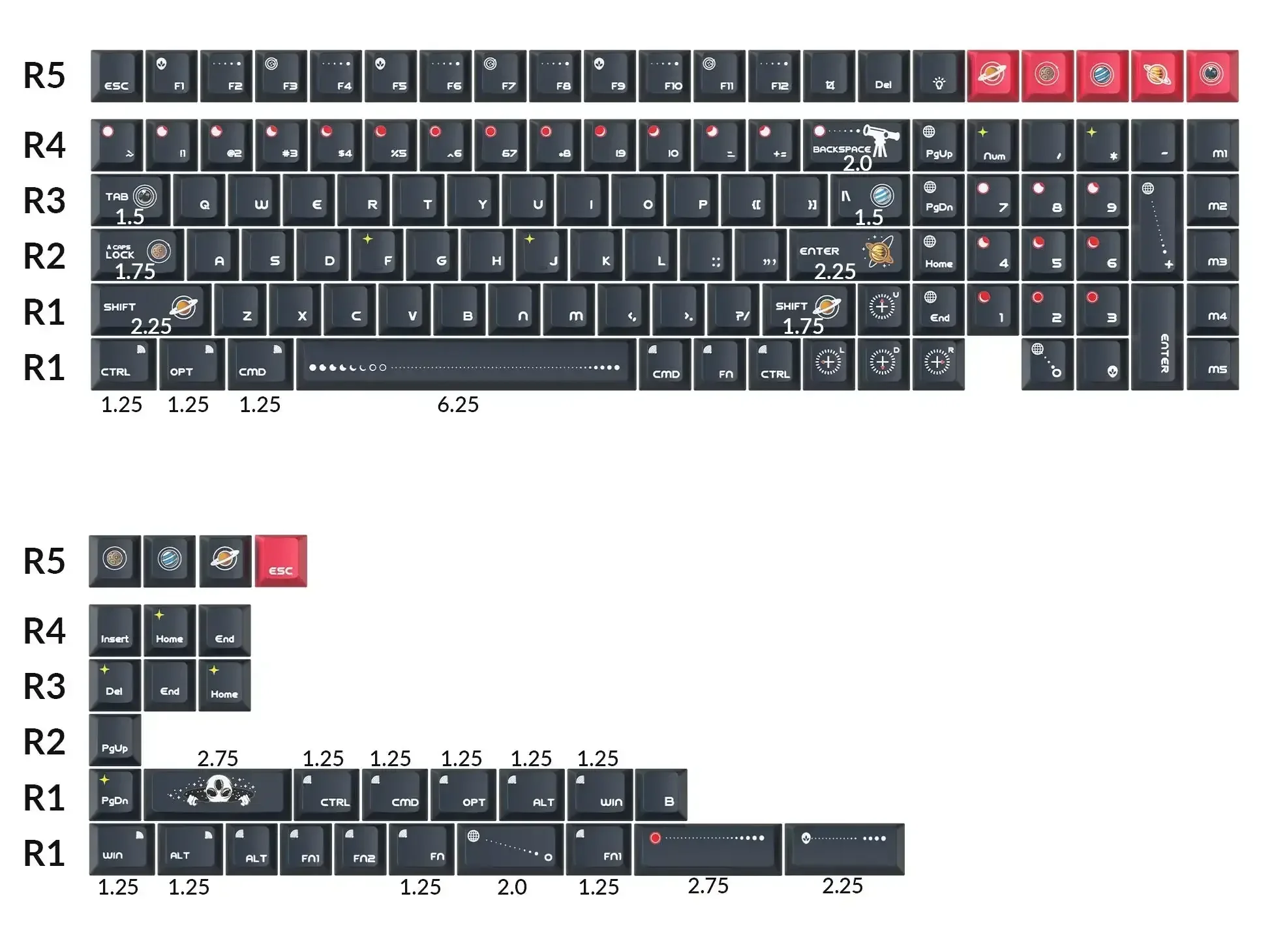 Keychron - Cosmic Galaxy - Cherry Profile Dye-Sub PBT Full Keycap Set - Image 2
