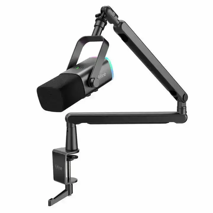 Fifine - AmpliGame - TAM8 Studio Dynamic Microphone With Boom Arm Stand - Studyjny Mikrofon Dynamiczny XLR/USB z Pantografem