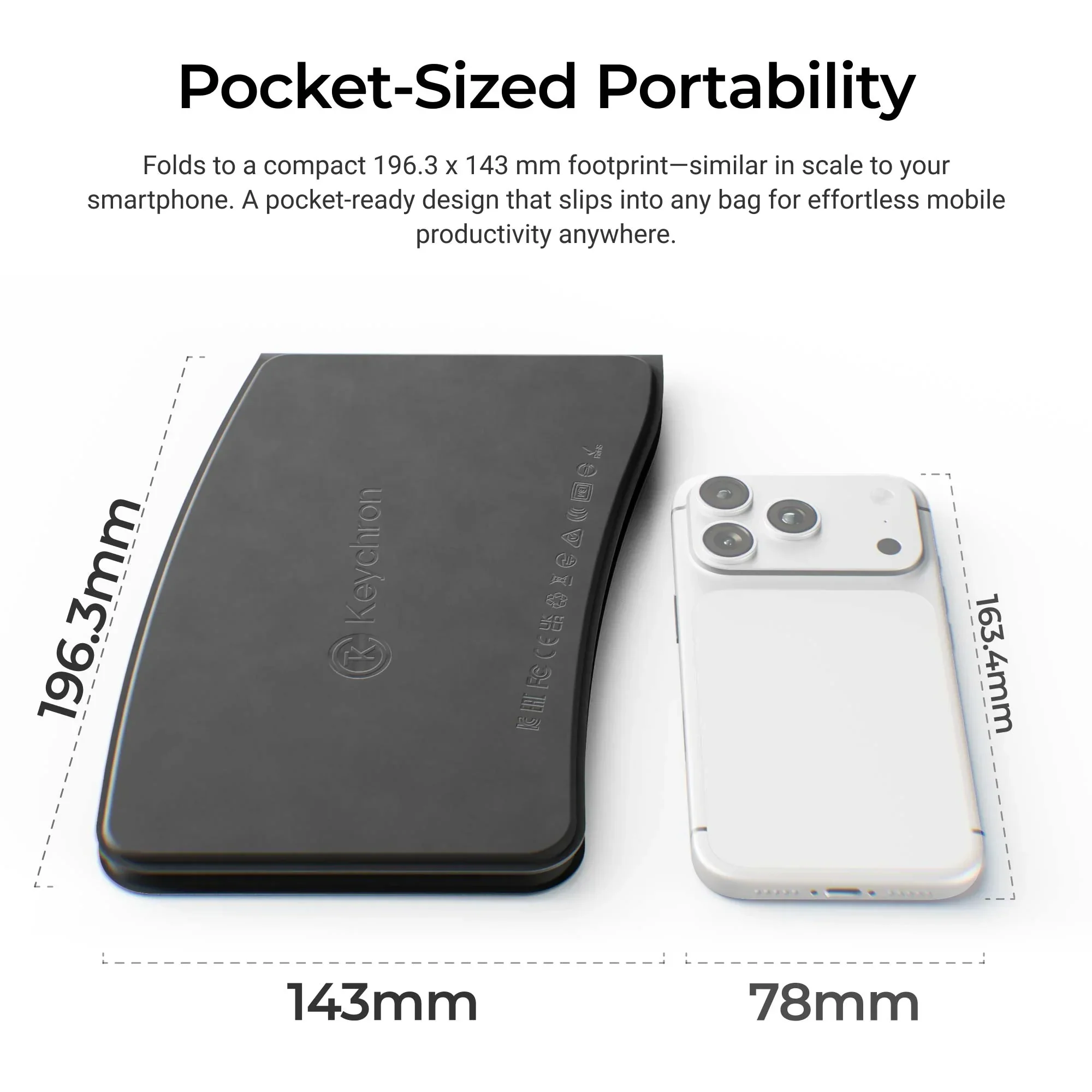 Keychron - B11 Pro Ultra-Slim Wireless Foldable Keyboard - Składana Klawiatura Bezprzewodowa - Image 8