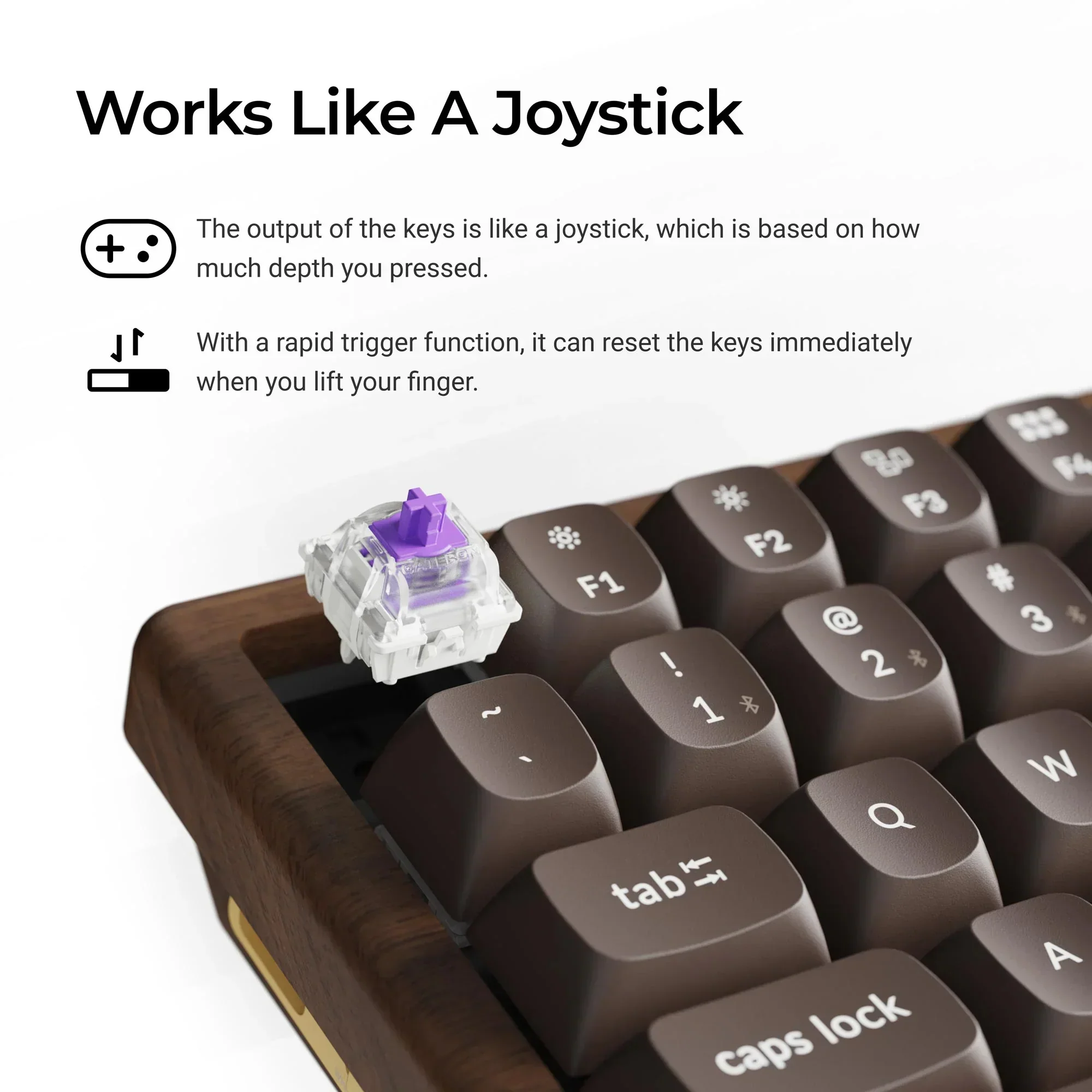 Keychron - K2 HE Wireless Magnetic Switch Custom Keyboard All-Wood Special Edition - Bezprzewodowa Drewniana Klawiatura Magnetyczna - Image 5