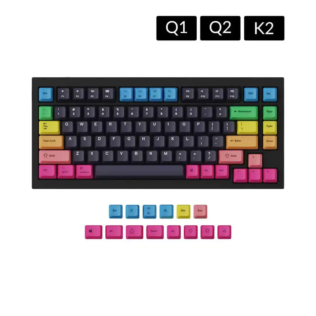 Keychron Keycaps - Q1 & K2 OEM Dye-Sub PBT Keycap Set - Rainbow - Image 2