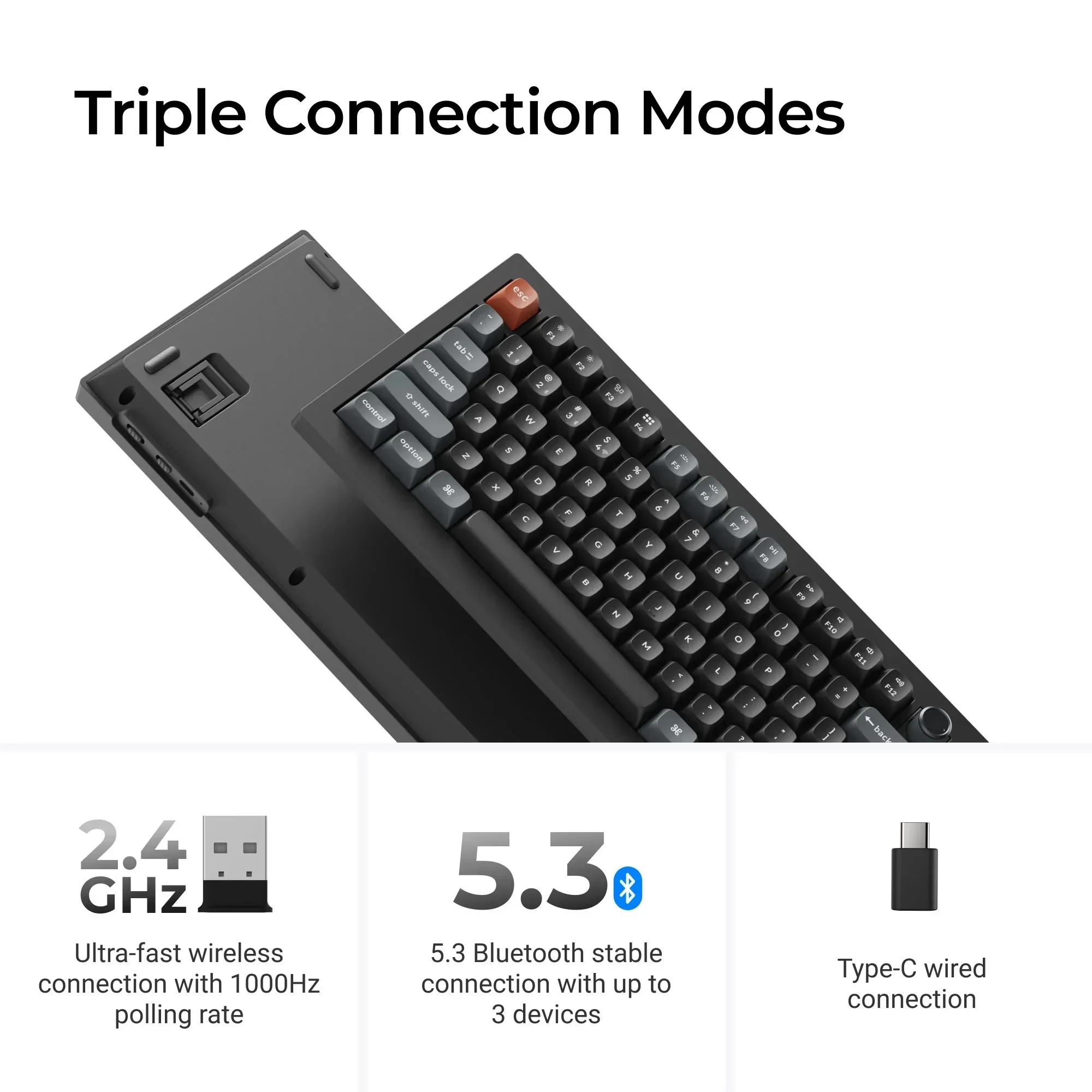 Keychron - V3 Ultra 8K Wireless Custom Mechanical Keyboard - Bezprzewodowa Klawiatura Mechaniczna - Image 8