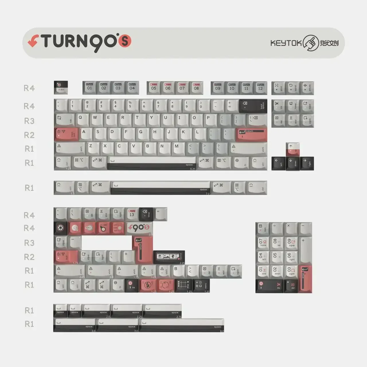 KeyTok - Turn To 90's Smile Dye-Sub PBT Keyaps - Image 2
