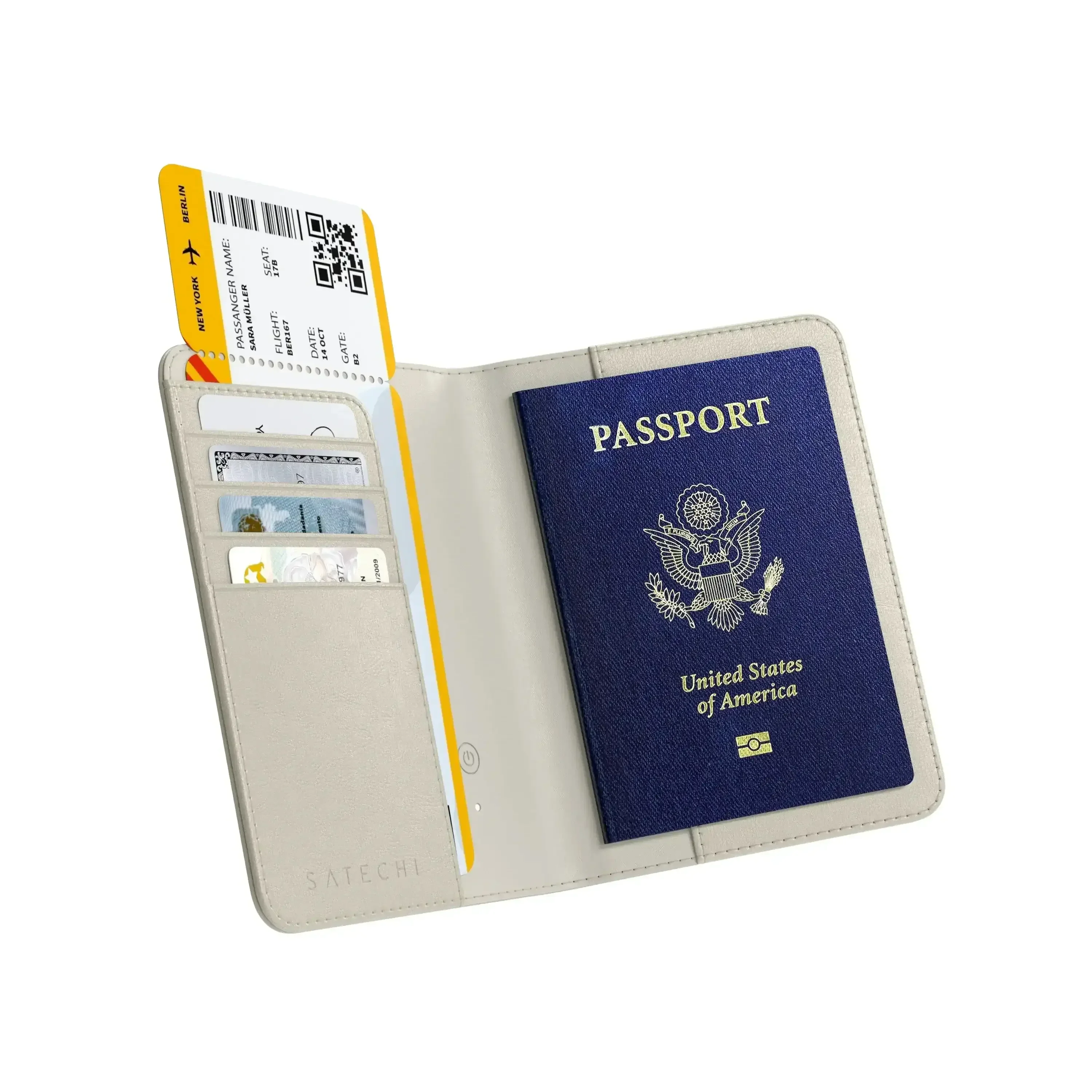 Satechi - Vegan - Leather Passport Cover with Find My - Etui na Paszport z Funkcją Śledzenia - Image 2